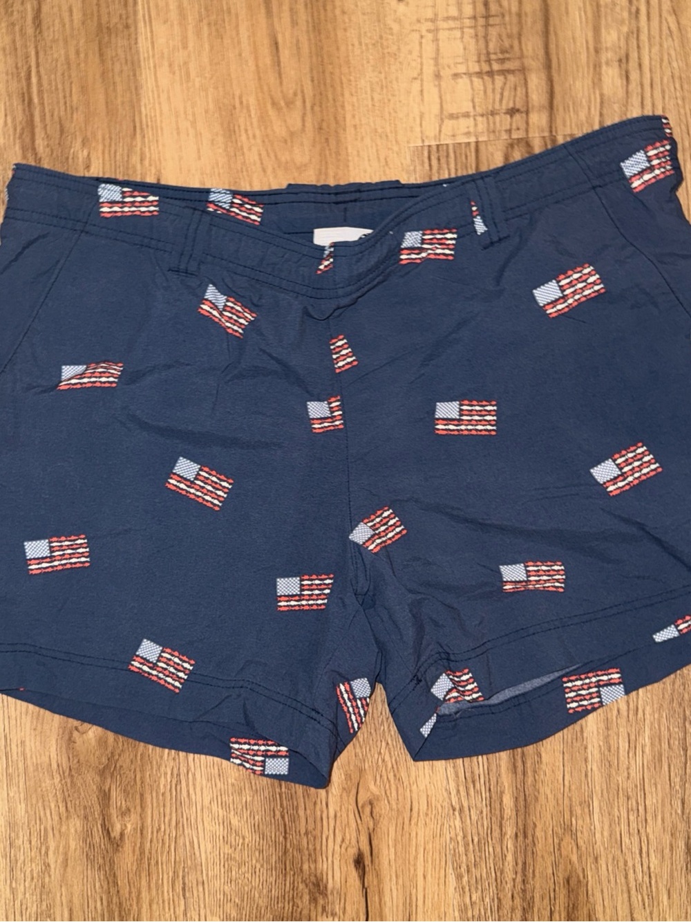 Columbia Shorts Mens Med 5” Swim Trunks PFG Navy USA Flag